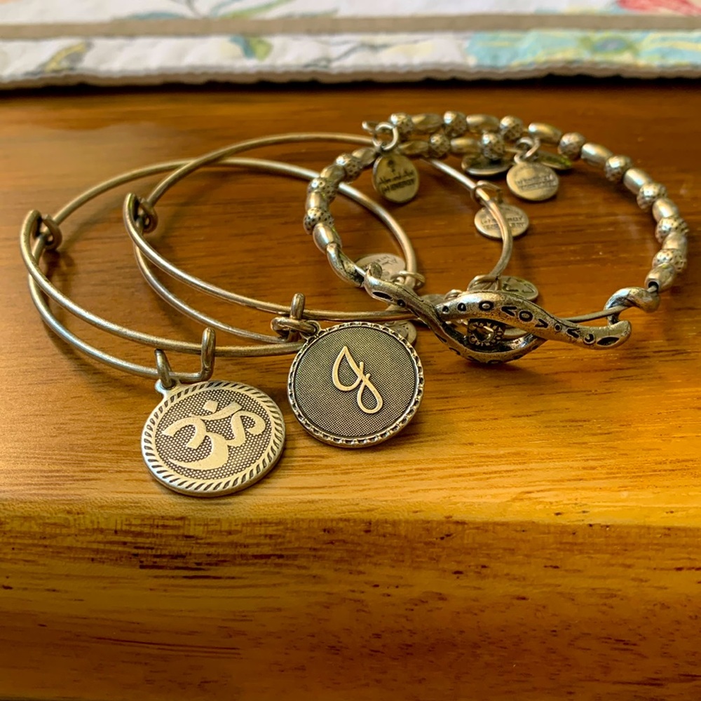 Alex and Ani Bracelets (3) Silver Bangle Bracelets